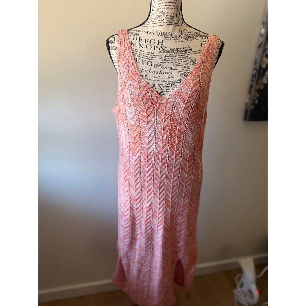 MADDEN NYC Chevron Knit Maxi Dress Multi-Color L